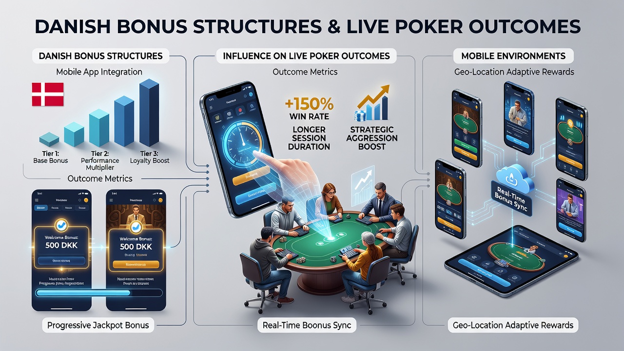 Grafik der viser påvirkning af bonusser på mobile live poker-sessioner og spillerstatistikker